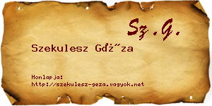 Szekulesz Géza névjegykártya